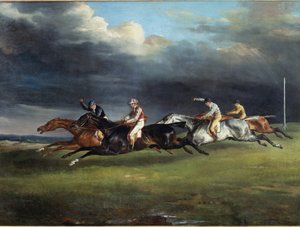 Horse Race sanoo derbyn Epsom Paintingissa, kirjoittanut Theodore Gericault tekijältä Theodore Gericault
