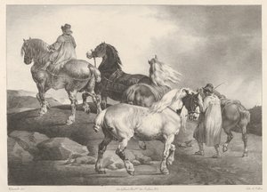 Hevoset, jotka on ajettu markkinoille tekijältä Theodore Gericault