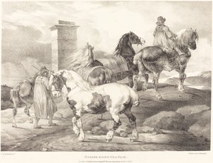 Hevoset menossa messuille tekijältä Theodore Gericault