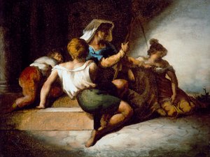 Italialainen perhe (öljy paperille kankaalla) tekijältä Theodore Gericault