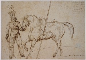 Lancer ja hevonen tekijältä Theodore Gericault