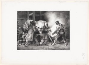 Le Maréchal flamand (Flaamilainen seppä) tekijältä Theodore Gericault