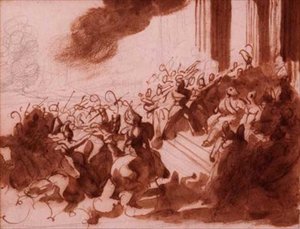 Ludvig XVIII osallistuu paraatiin Champ de Marsilla (lyijykynä, kynä, ruskea muste & pesu) tekijältä Theodore Gericault