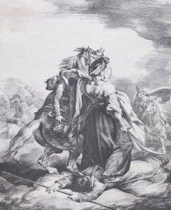 Mameluck puolustamassa haavoittunutta trumpetistia, 1818. tekijältä Theodore Gericault