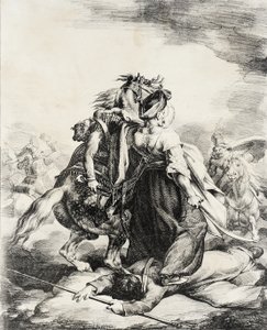 Mamelukki puolustaa loukkaantunutta trumpetistia tekijältä Theodore Gericault