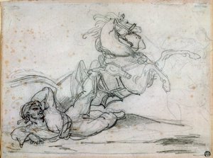 Mameluke putoaa hevosensa alle tekijältä Theodore Gericault