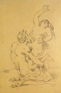Nymfi ja Satyr tekijältä Theodore Gericault