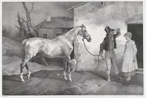 Vanha hevonen majatalon ovella tekijältä Theodore Gericault