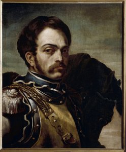 Karabinieriupseerin muotokuva. Öljy kankaalle tekijältä Theodore Gericault