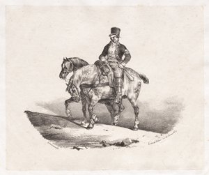 Postimies tai kaksi valjastettua hevosta tekijältä Theodore Gericault