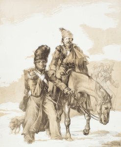 Paluu Venäjältä (Retour de Russie). 1818 tekijältä Theodore Gericault