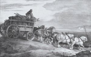 The Coal Waggon [sic.], 1821. tekijältä Theodore Gericault