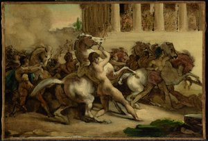 Ratsastajattomien hevosten kilpailu tekijältä Theodore Gericault