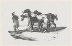 Kolme hevosta viedään teurastamoon (Three Horses Being Led to the Slaughterhouse) tekijältä Theodore Gericault