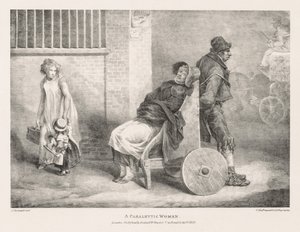 Erilaisia elämästä ja kivestä piirrettyjä aiheita: Paraleytic Woman, 1821. tekijältä Theodore Gericault