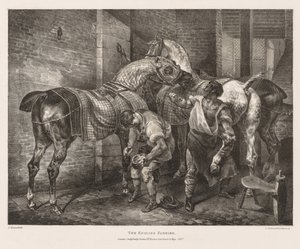 Erilaisia ​​aiheita elämästä ja kivestä: Englantilainen Farrier, 1821. tekijältä Theodore Gericault
