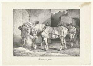 Werkparden Maatilan hevoset (otsikko esineessä) Neljä sekalaista aihetta (sarjan nimi) tekijältä Theodore Gericault