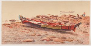 [Northwest Canoe], luultavasti 1884-86 tai 1903-14 (akvarelli paperille)