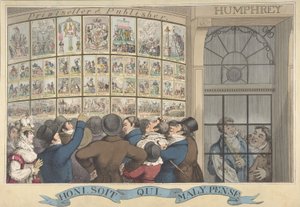 Honi. Niin minä. Qui. Mal. Y. Pense: G. Humphreyn karikatyyrikauppa, 27 St. James..., 12. elokuuta 1821.