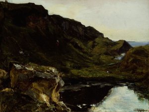 Maisema, n. 1835 (öljy kankaalle) tekijältä Theodore Rousseau