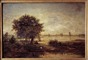 Loiren rannat Theodore Rousseaun maalaus (1812-1867) 1800-luvun su. 0,42x0,63 m Pariisi, Louvre-museo. tekijältä Pierre Etienne Theodore Rousseau