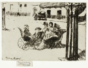 Little Girls and Perambulators, Chelsea Embankment tekijältä Theodore Roussel