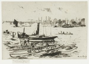 Steam Launch, Chelsea Embankment tekijältä Theodore Roussel