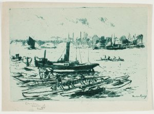 Steam Launch, Chelsea Embankment tekijältä Theodore Roussel