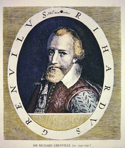 Sir Richard Grenville (väri litho) tekijältä Theodore de (after) Bry