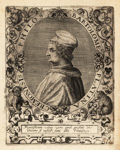 Bartolomeo Sacchi, italialainen renessanssikirjailija. tekijältä Theodore de Bry