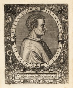 Giovanni Boccaccio, italialainen kirjailija. tekijältä Theodore de Bry