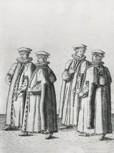 Päivittäistavarakauppiaat Sir Philip Sidneyn hautauskortegissa matkalla St. Paulin katedraaliin, 1587 tekijältä Theodore de Bry