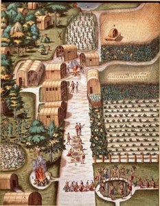Kaiverrus Theodore de Bryn (1528-1598) kirjasta "" Admirante Narratio Americae" tekijältä Theodore de Bry