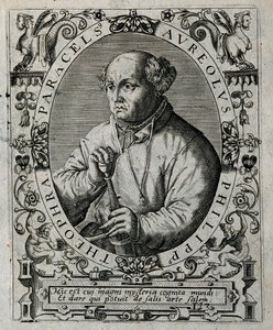 Philippus Theophrastus Aureolus Bombastus von Hohenheim Paracelsus, 1645. tekijältä Theodore de Bry
