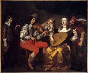 Konsertti vuonna 1650 (Alankomaat). Van Thuldenin maalaus (1606-1669) Ec. Flam.