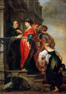 La Visitation de la Vierge Marie - Siunatun Neitsyt Marian vierailu, kirjoittanut Thulden, Theodoor, van (1606-1669). Öljy kankaalle, ennen 1669. Mitat : 205x144 cm. Taidehistoriallinen museo, Vienne