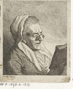 Lukeminen vanha nainen pince-nez