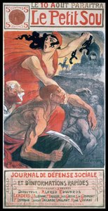 Steinlenin jugend-kansisuunnittelu ranskalaiselle Le Petit Sou -lehdelle tekijältä Théophile Alexandre Steinlen
