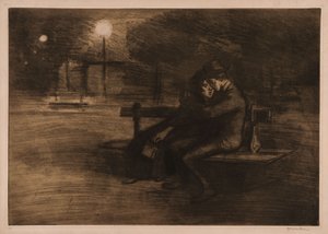 Rakastavaiset penkillä tekijältä Théophile Alexandre Steinlen