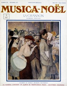 Aikakauslehti “” musica Noel”, joulukuun 1913 erikoislaulu. Kansi koostuu Steinlenin koristepaneelin katkelmasta. tekijältä Théophile Alexandre Steinlen