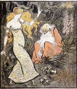 Merlin ja Viviane ("Brocéliande") - Steinlen tekijältä Théophile Alexandre Steinlen