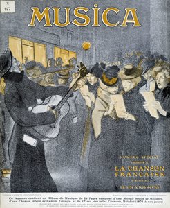 Yöjuhlat Montmartressa. Steinlenin kansilehti "" Music" -lehdelle marraskuussa 1908. tekijältä Théophile Alexandre Steinlen