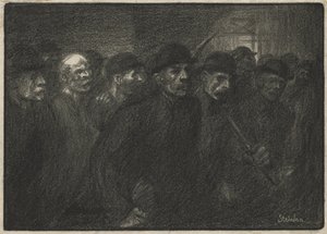Työntekijät lähtevät tehtaalta tekijältä Théophile Alexandre Steinlen