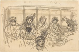 Matkustajia metrossa tekijältä Théophile Alexandre Steinlen