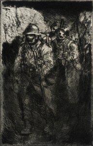 Käveleviä sotilaita tekijältä Théophile Alexandre Steinlen