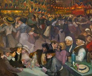 Bastille-päivän tanssi (14. heinäkuuta) - Alexandre Theophile Steinlen (1859-1923) - yksityiskohta kappaleesta "" Bal du 14 juillet" tekijältä Théophile Alexandre Steinlen