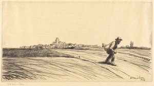 Vaeltaja ja matkatavarat (Le chemineau à la besace) tekijältä Théophile Alexandre Steinlen