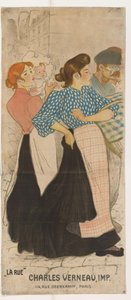 Kaksi naista ja mies kadulla tekijältä Théophile Alexandre Steinlen