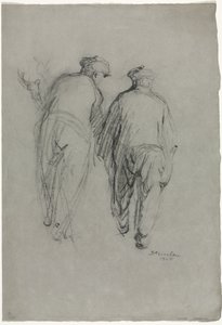 Kaksi miestä töissä, takanäkymä tekijältä Théophile Alexandre Steinlen