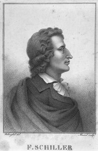 Friedrich Schiller (1759-1805) kaiverrus Massol (k.1831) (kaiverrus) (bw kuva)